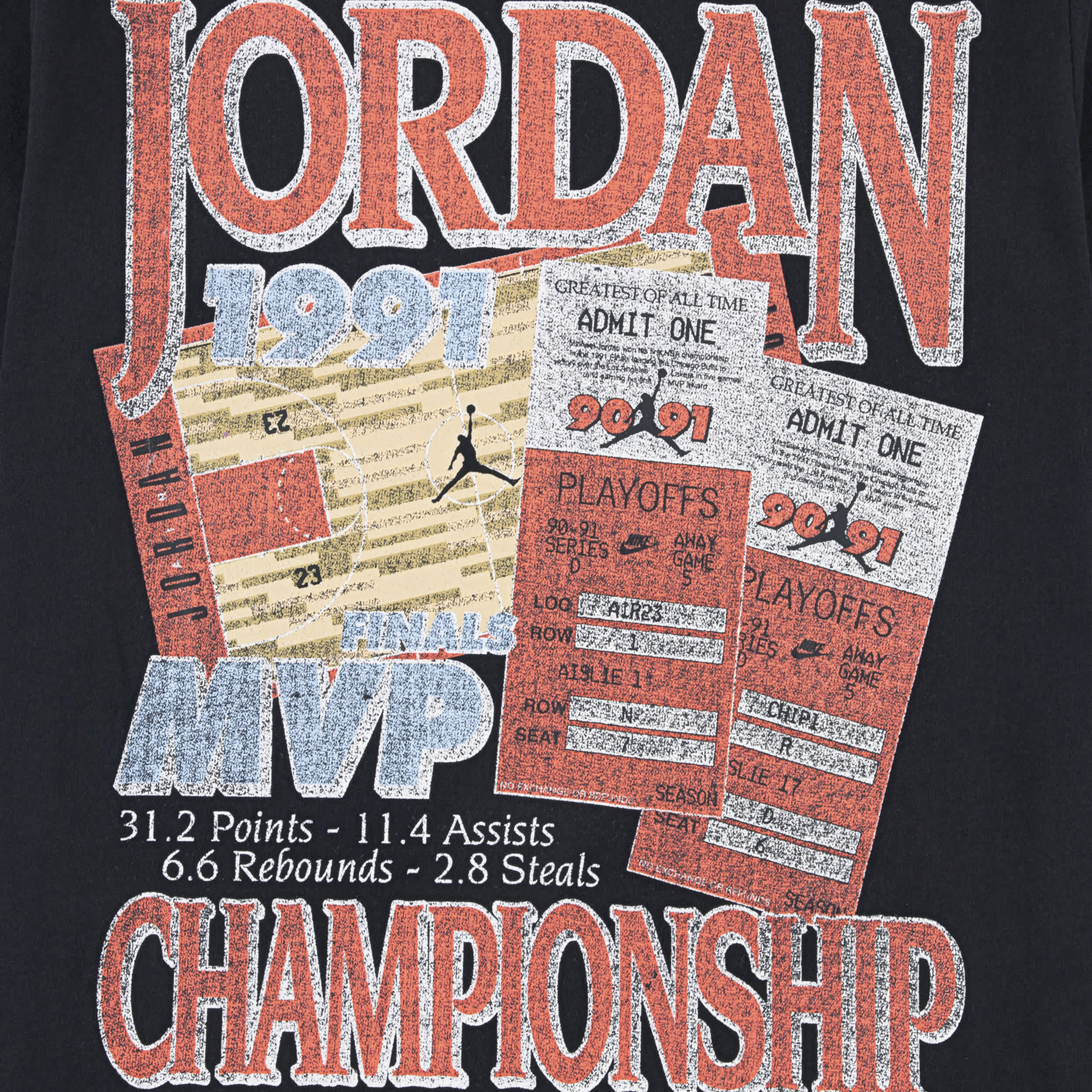 Aj 6 91 Playoff Tix Tee (Big Kid) - Image 3