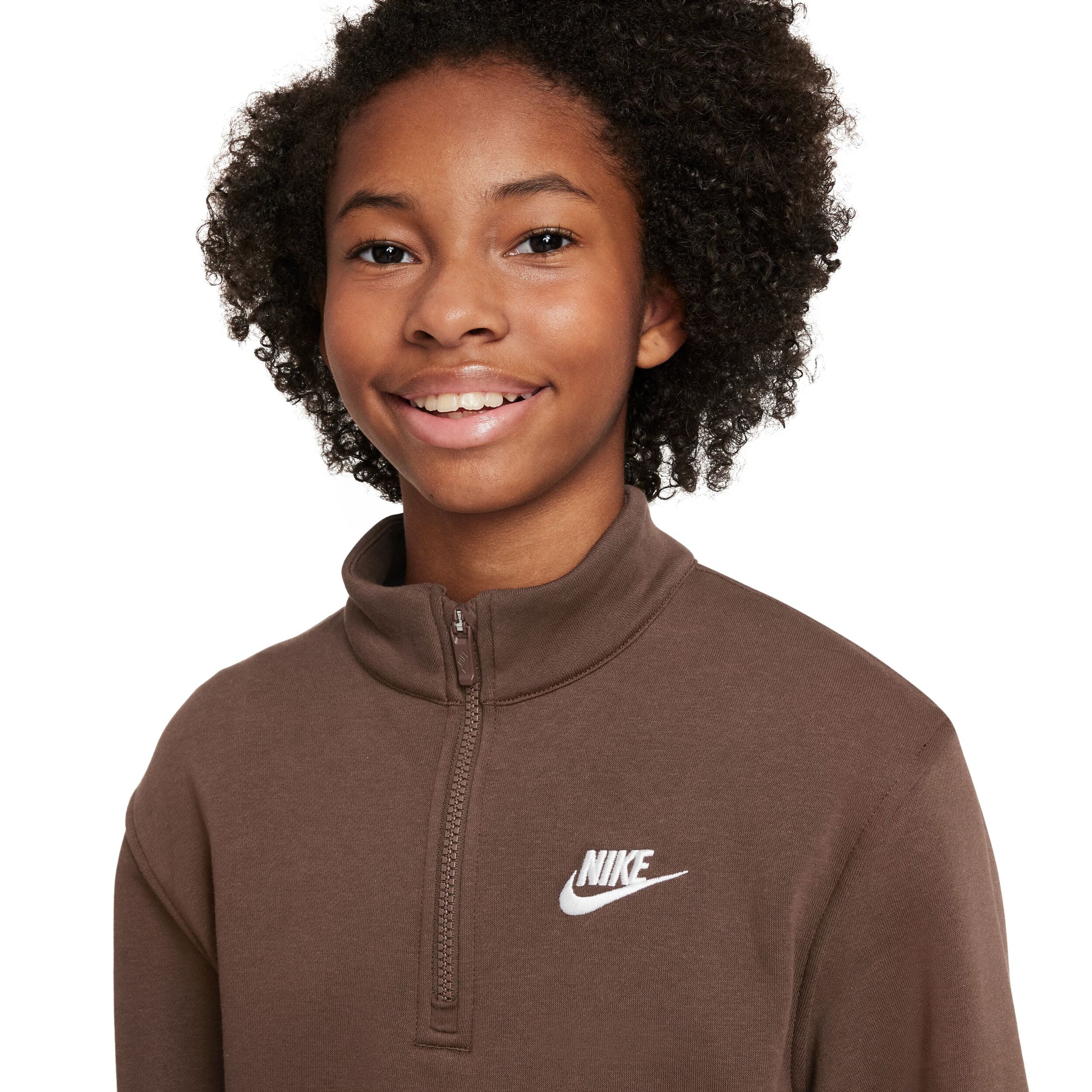 Club Fleece Crew Half Zip Sweatshirt (Big Kid) - Image 3