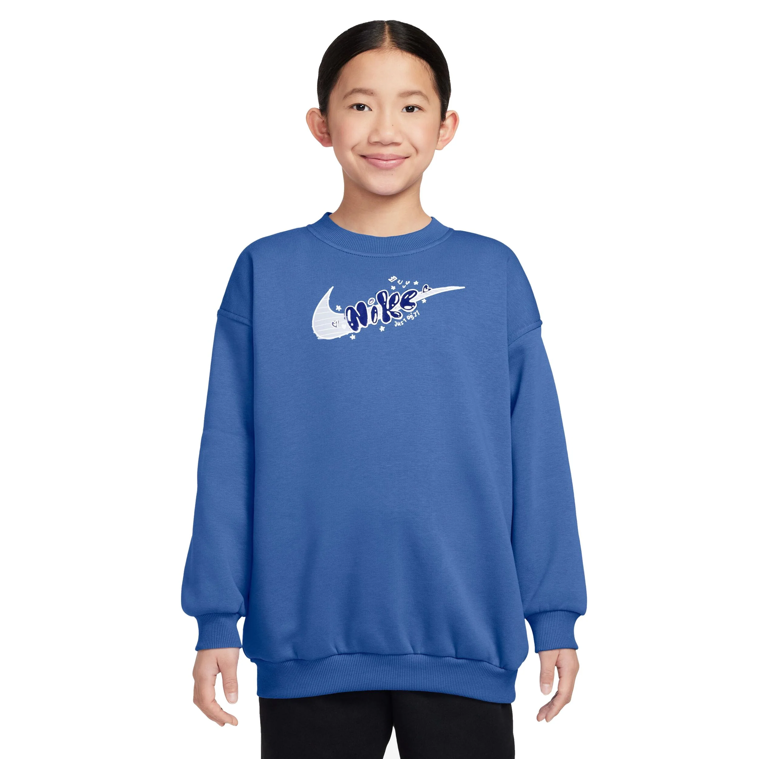 Club Fleece Oversized Crew-Neck Top (Big Kid)