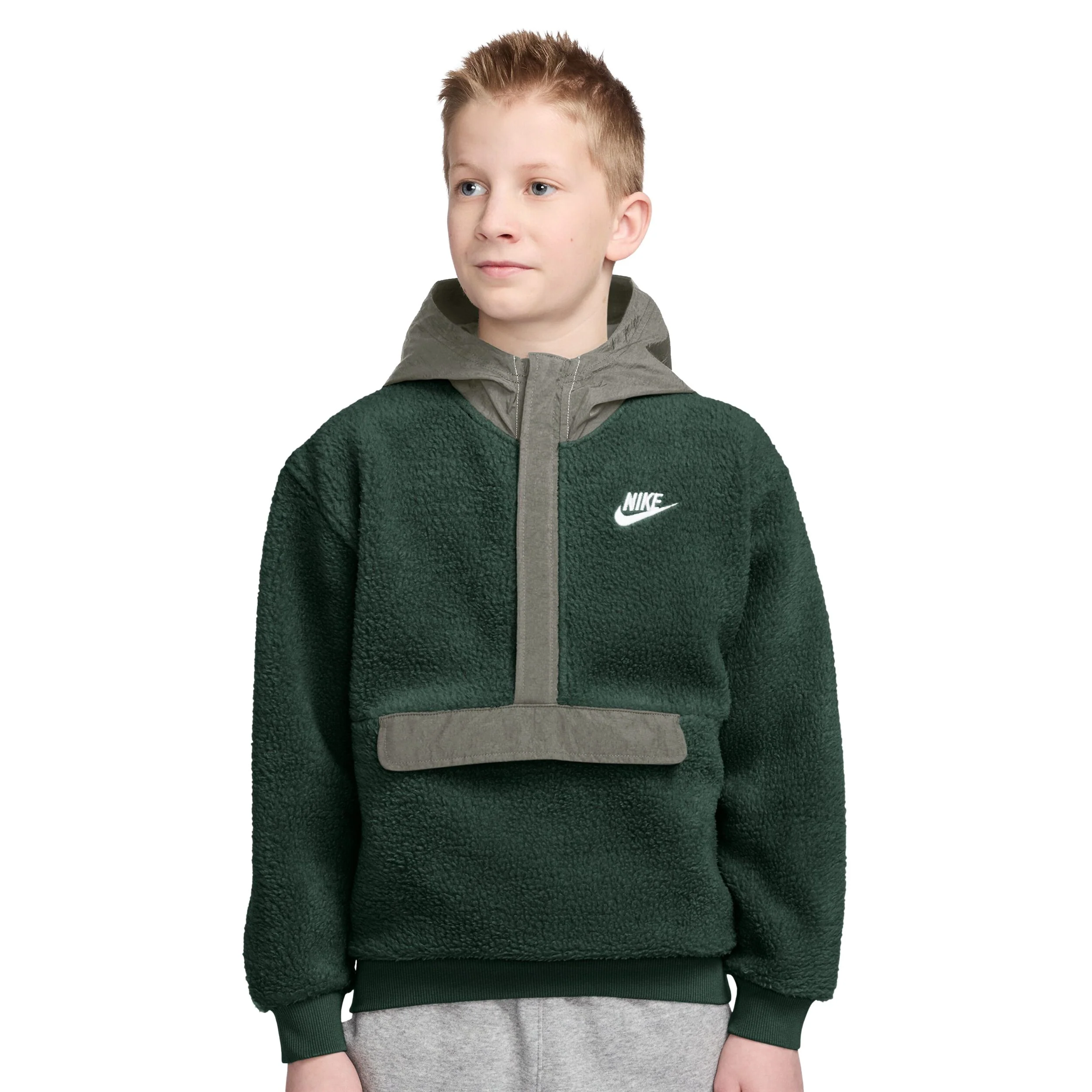 Club Fleece Quarter Zip Hoodie (Big Kids)