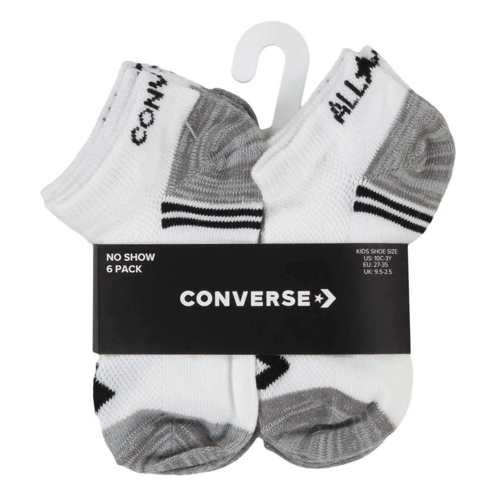 Converse 6 Pack No Show Socks (5Y-7Y) - Image 3