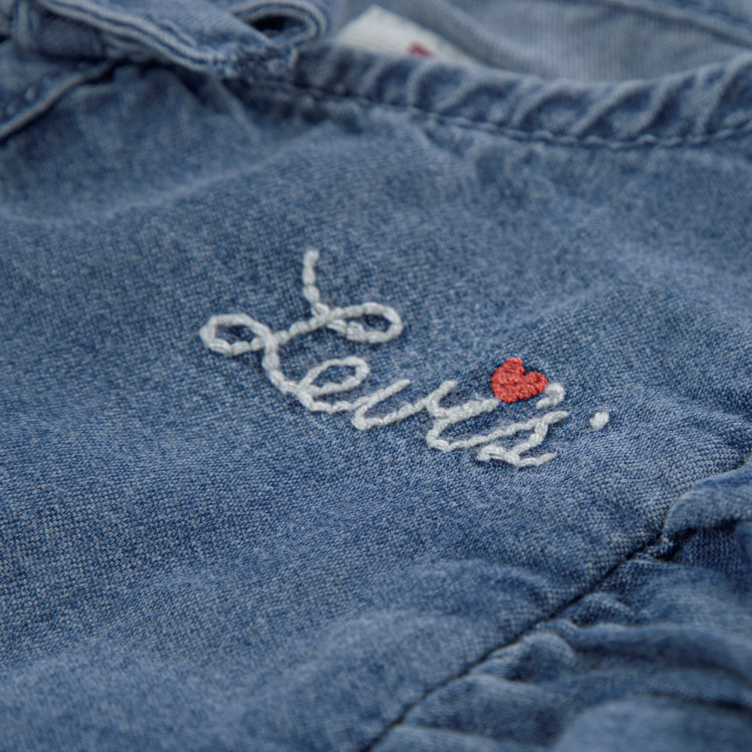Denim Top And Heart Pants 2-Piece Set (Toddler) - Image 3