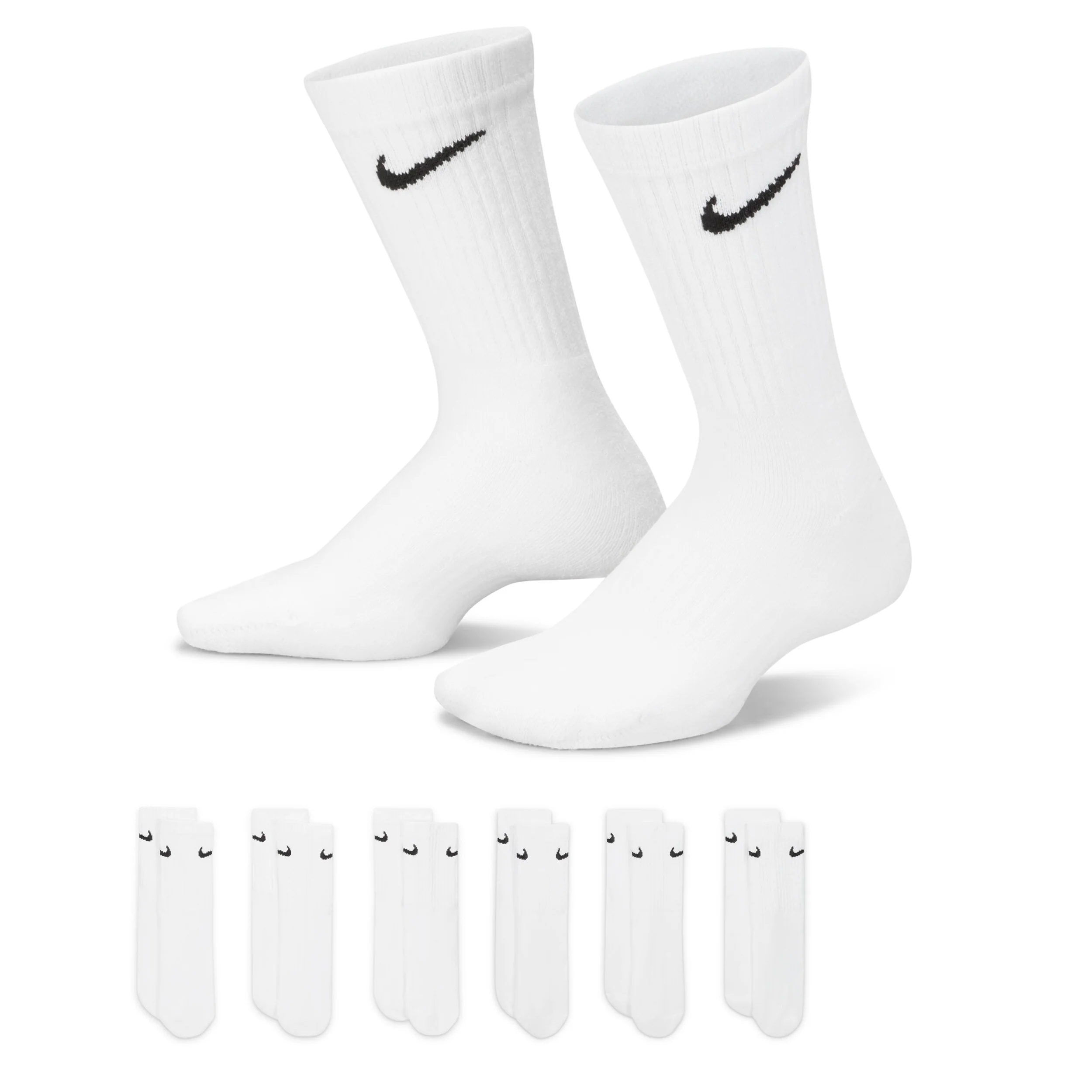 Everyday Cushioned Crew Socks 6 Pair (3Y-7Y)