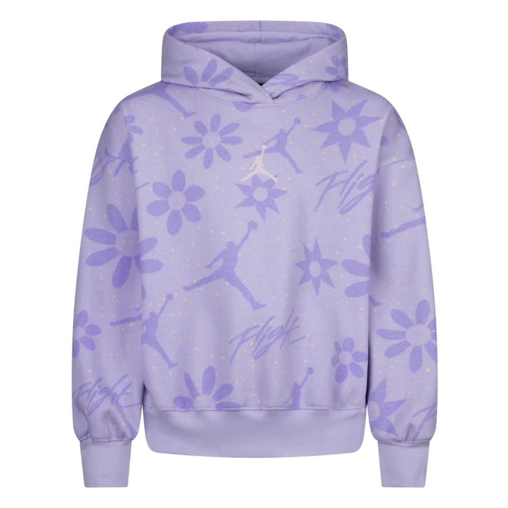 Floral Flight Printed Pullover Hoodie (Big Kid)