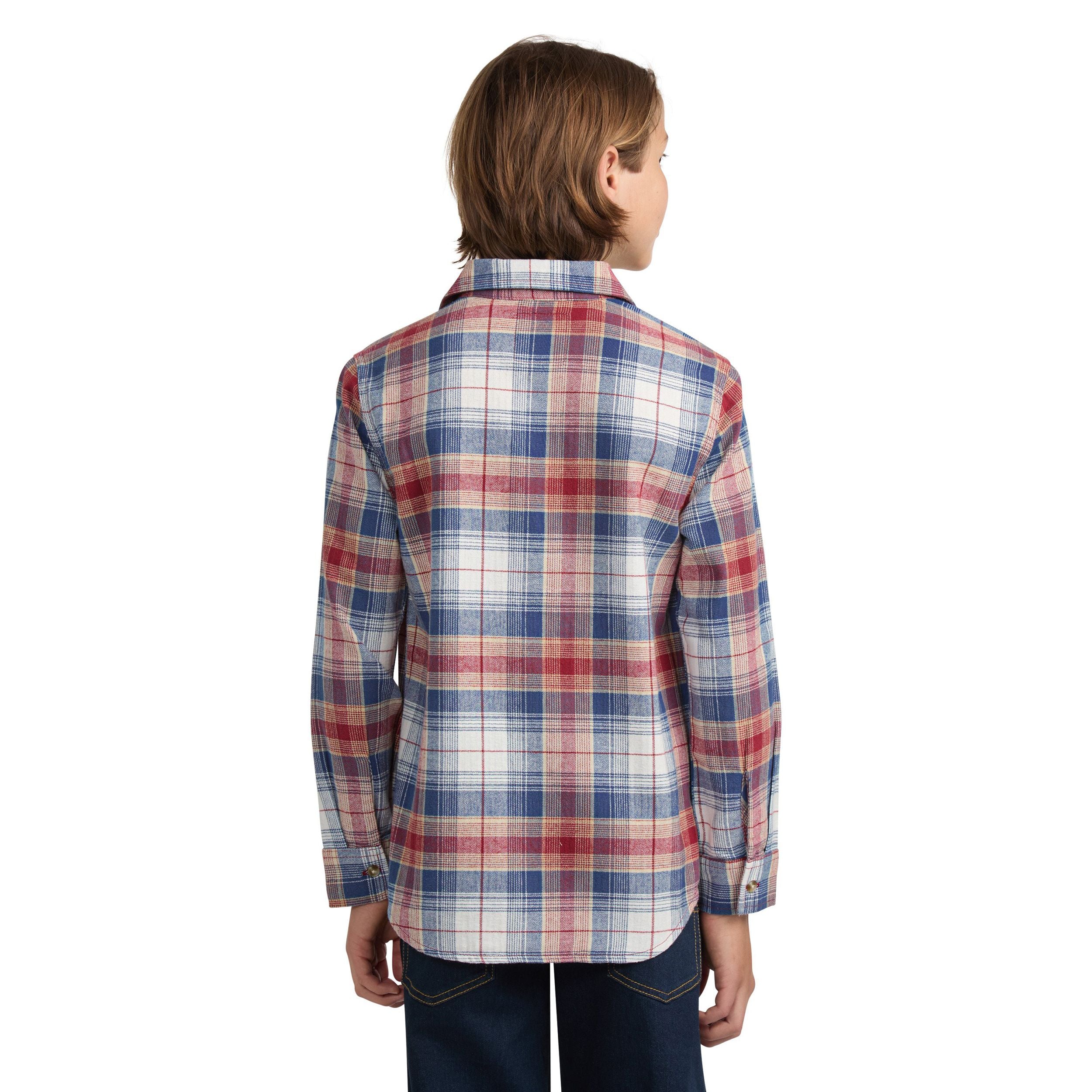Indigo Plaid Twill Shirt (Big Kid) - Image 2