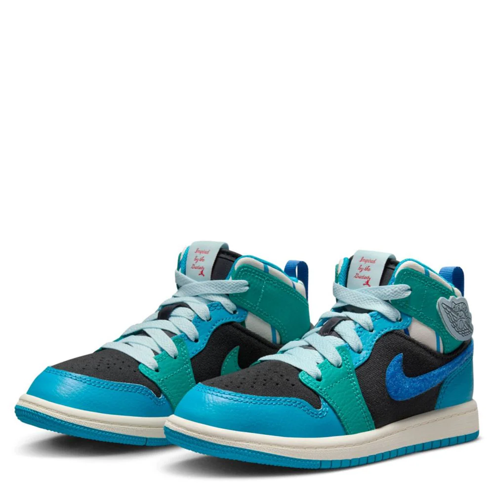 Jordan 1 Mid Ss (Little Kid) - Image 2