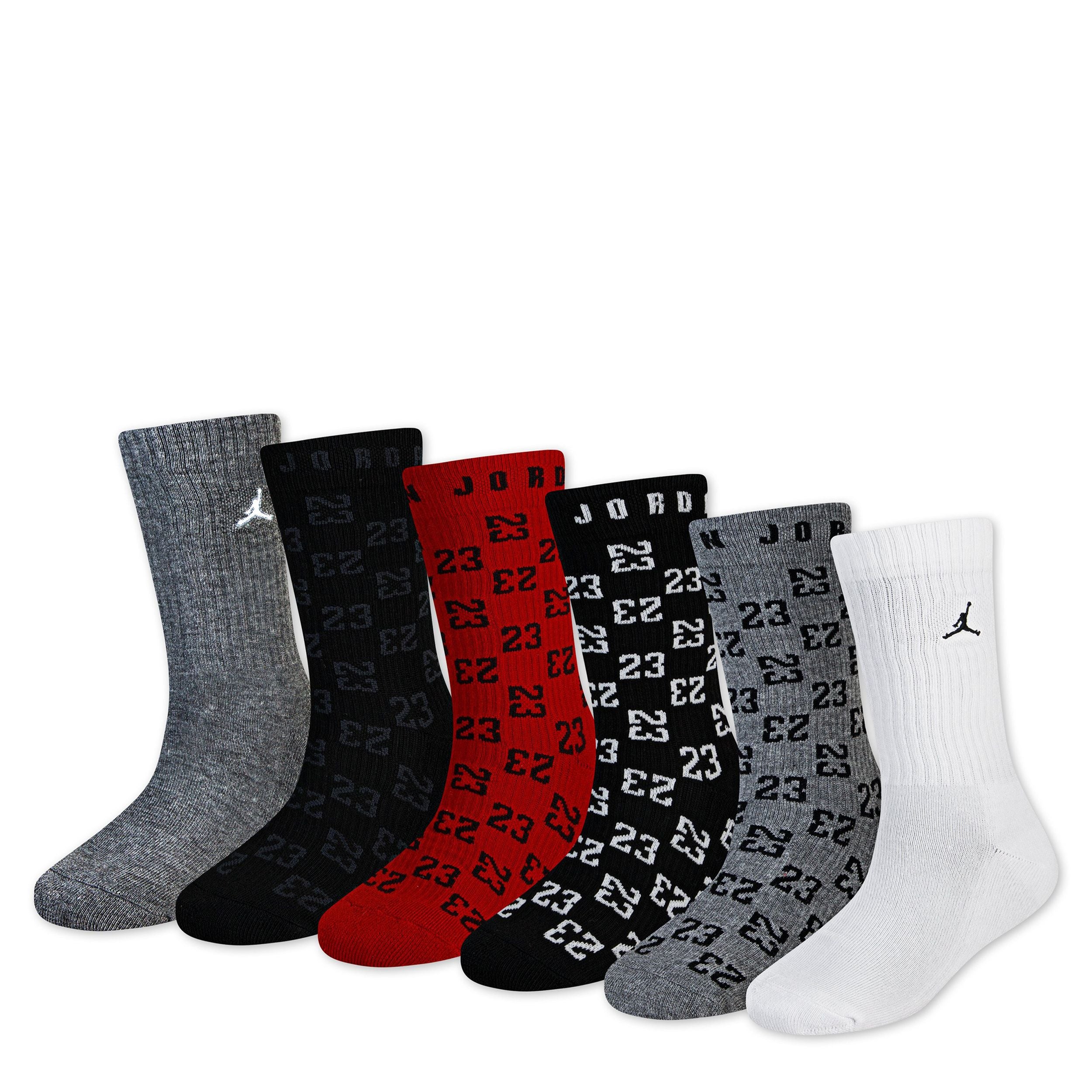 Monogram Essential Crew Socks 6-Pack (3Y-5Y)