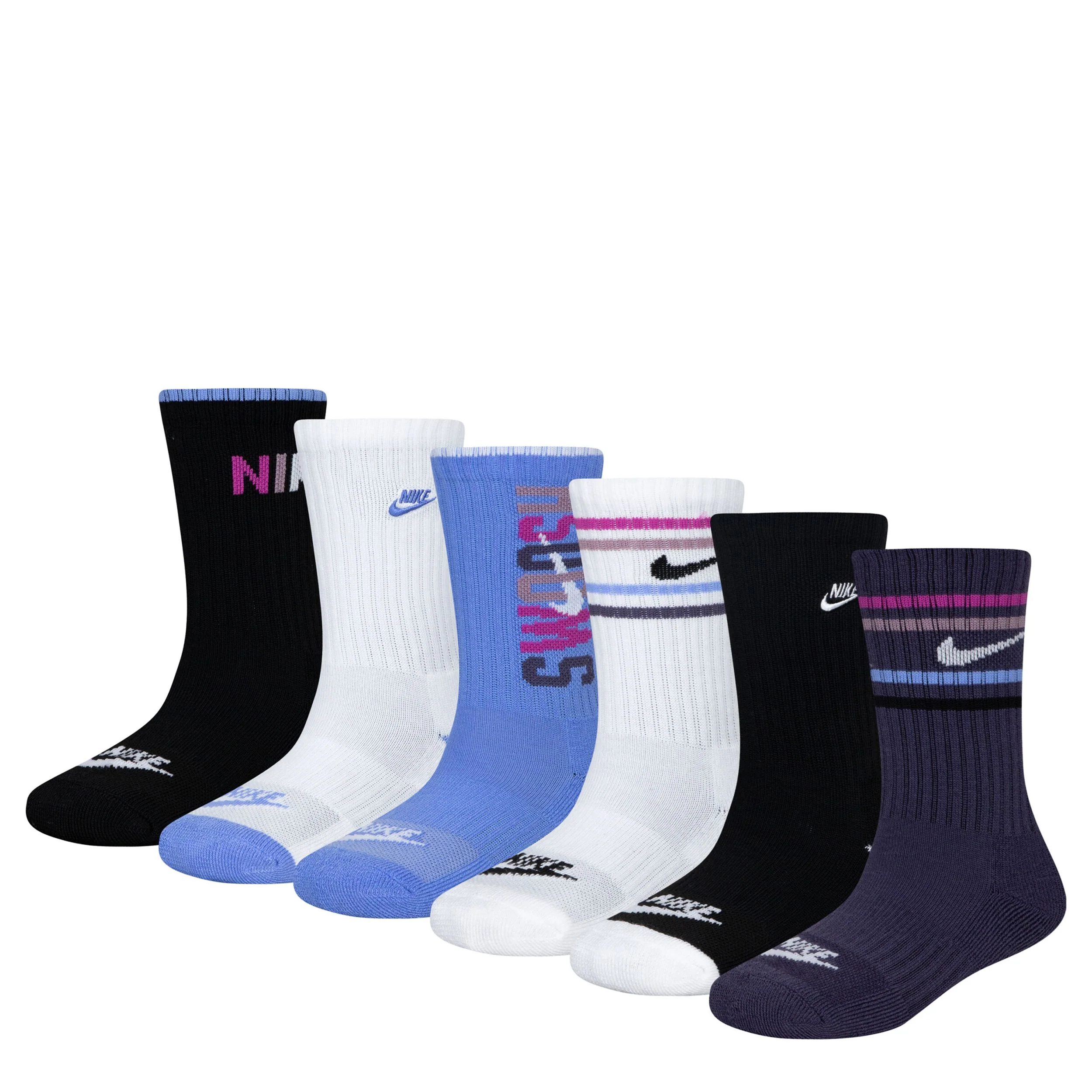 Powder Play 6Pk Crew Sock (10C-3Y)