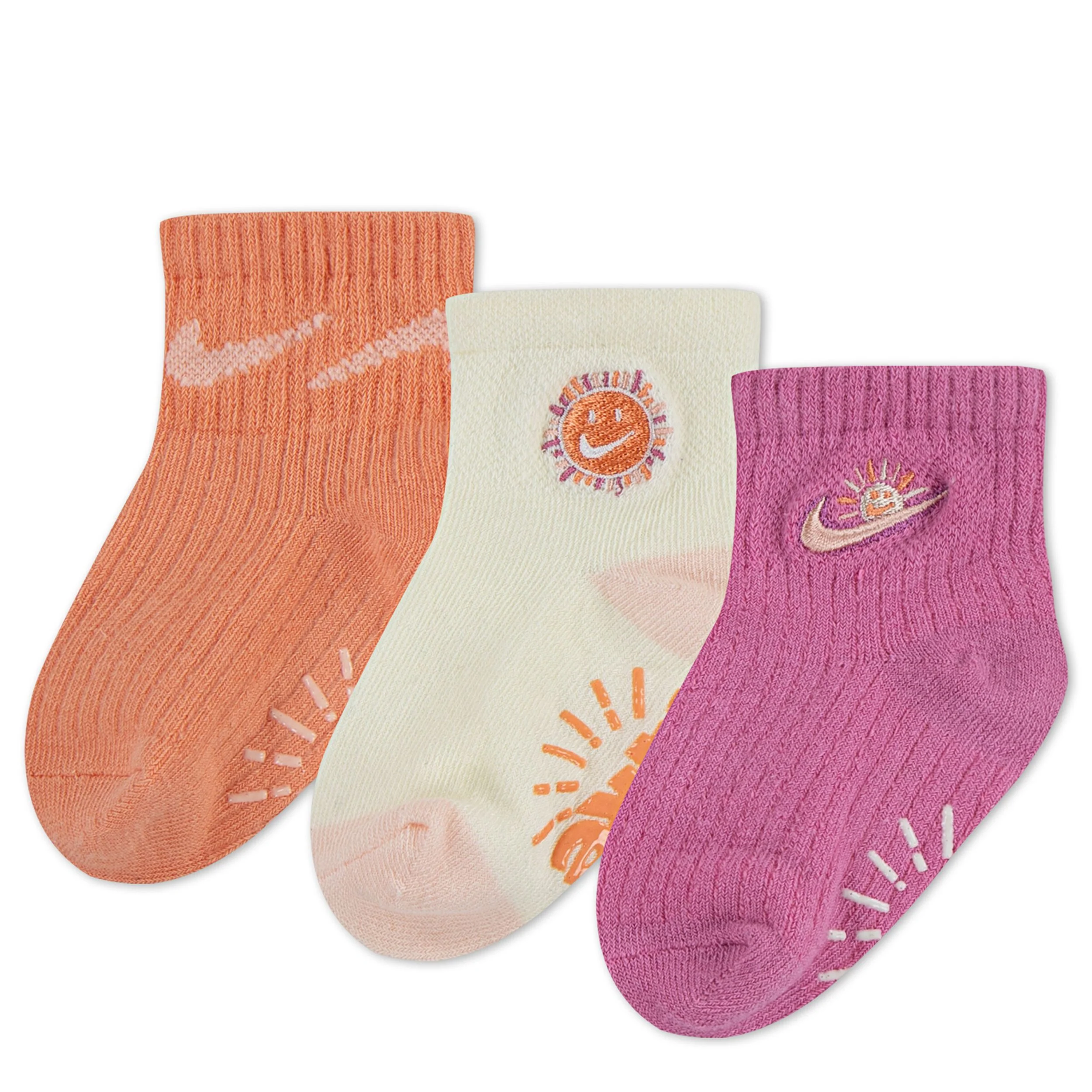 Sunny Swoosh Gripper Socks 3-Pack (6-12M)