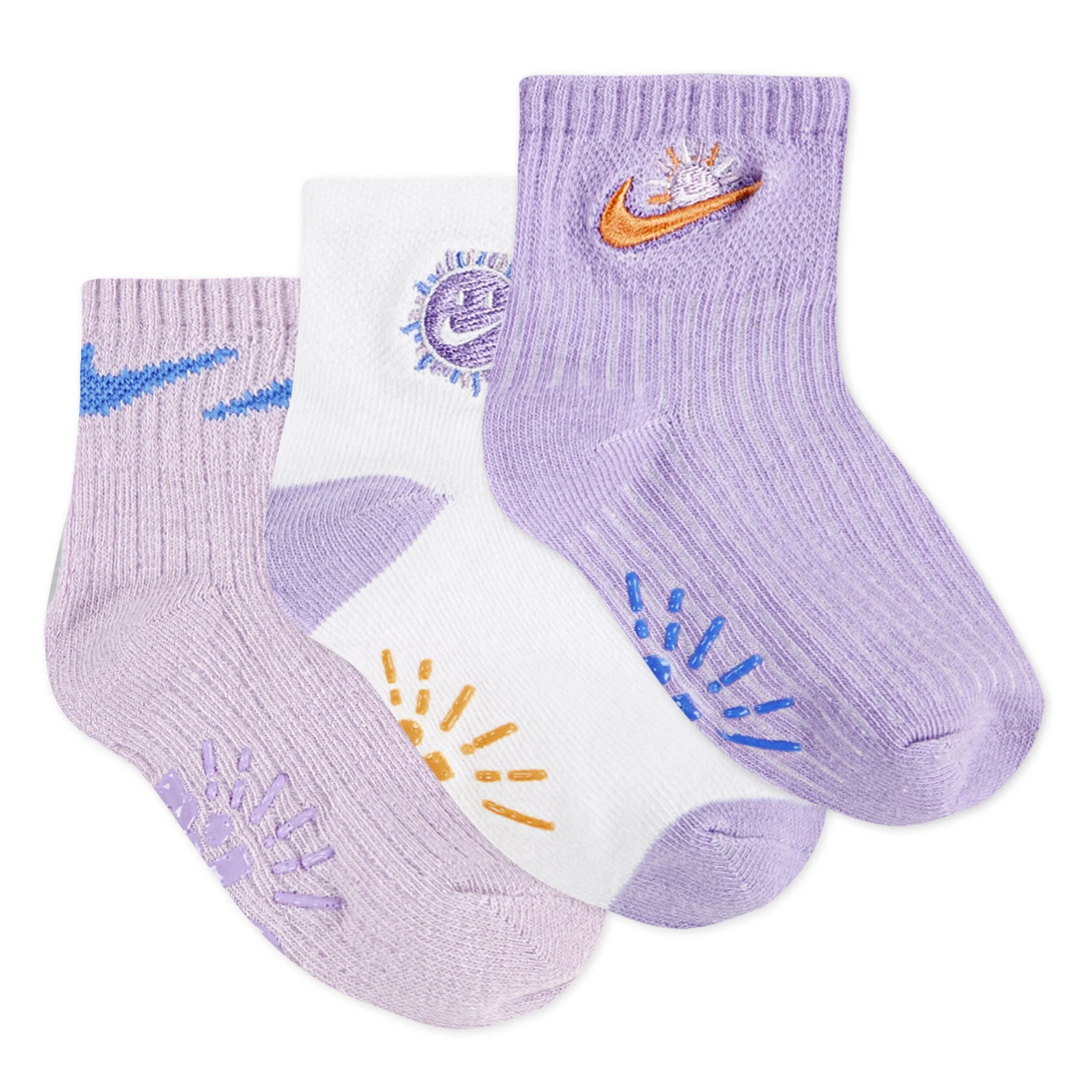 Sunny Swoosh Gripper Socks 3-Pack (Infant/Toddler) - Image 2